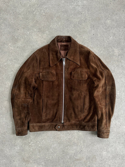 Vintage Dagger Collar Suede Jacket - L