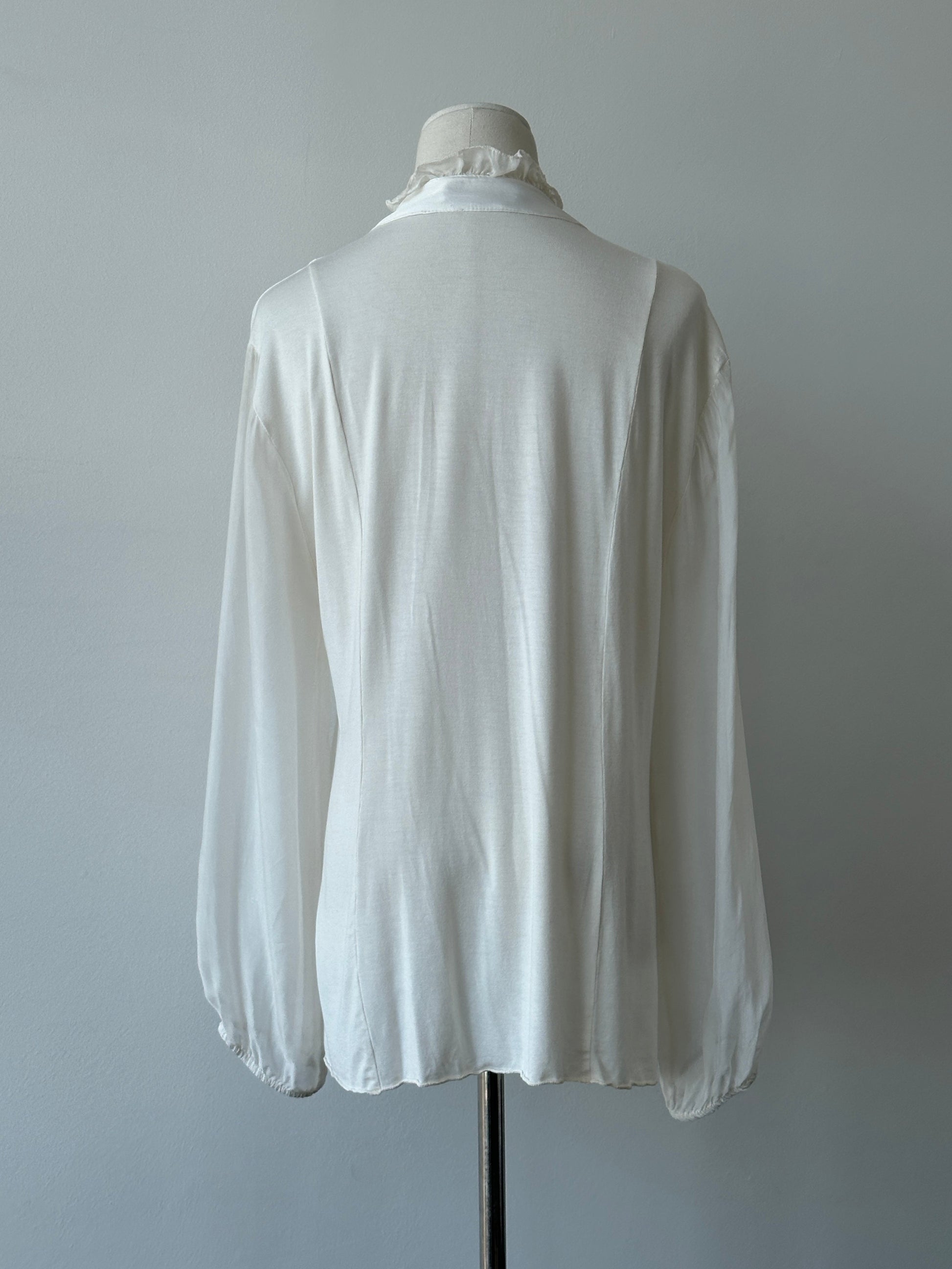 Italian Vintage 2000s Silk Ruffle Shirt - M