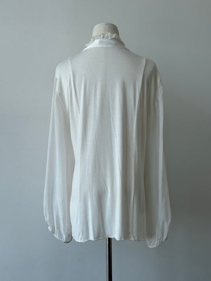 Italian Vintage 2000s Silk Ruffle Shirt - M