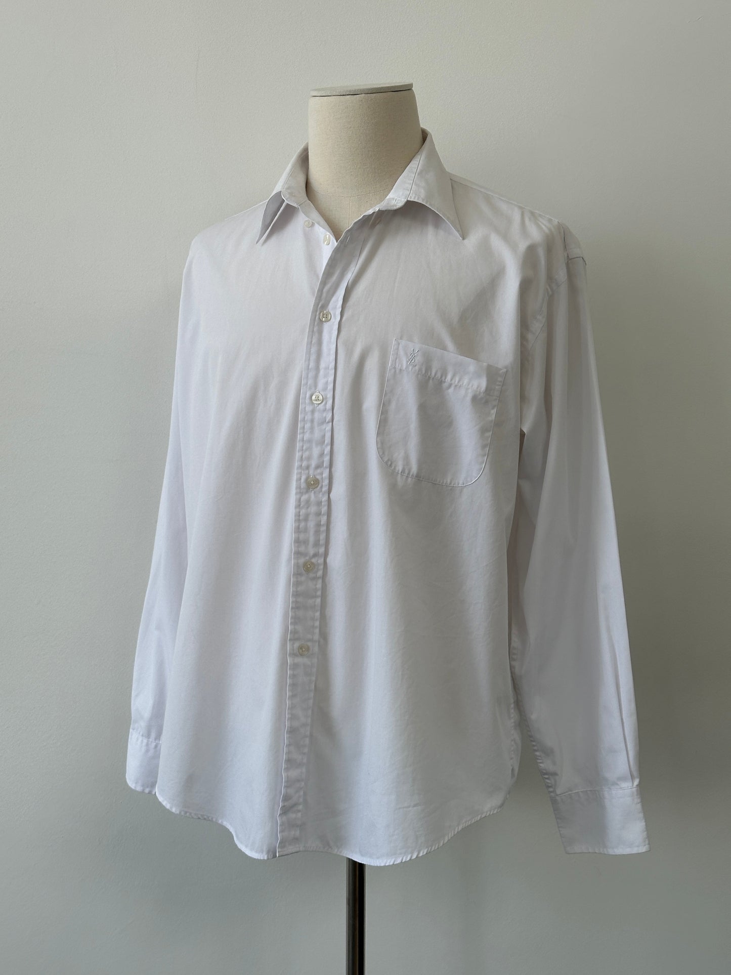 Yves Saint Laurent Pour Homme 2000s Cotton Logo Shirt - XL
