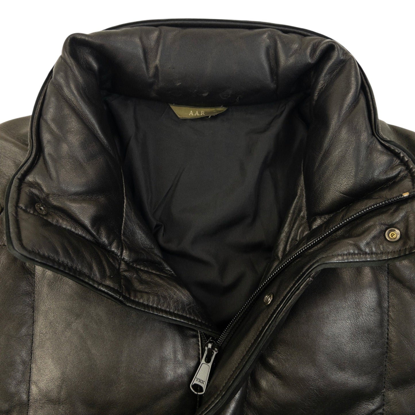 Vintage 2000s Yohji Yamamoto A.A.R Leather Puffer Jacket Size M | Medium, Black