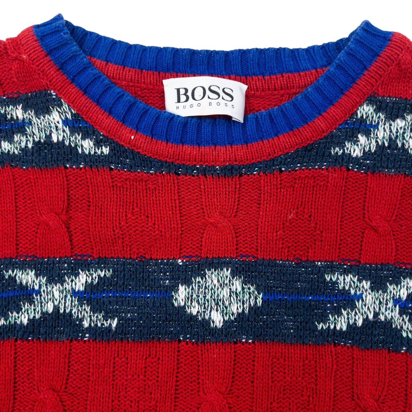 Vintage 90s Hugo Boss Knit Pattern Jumper Size L