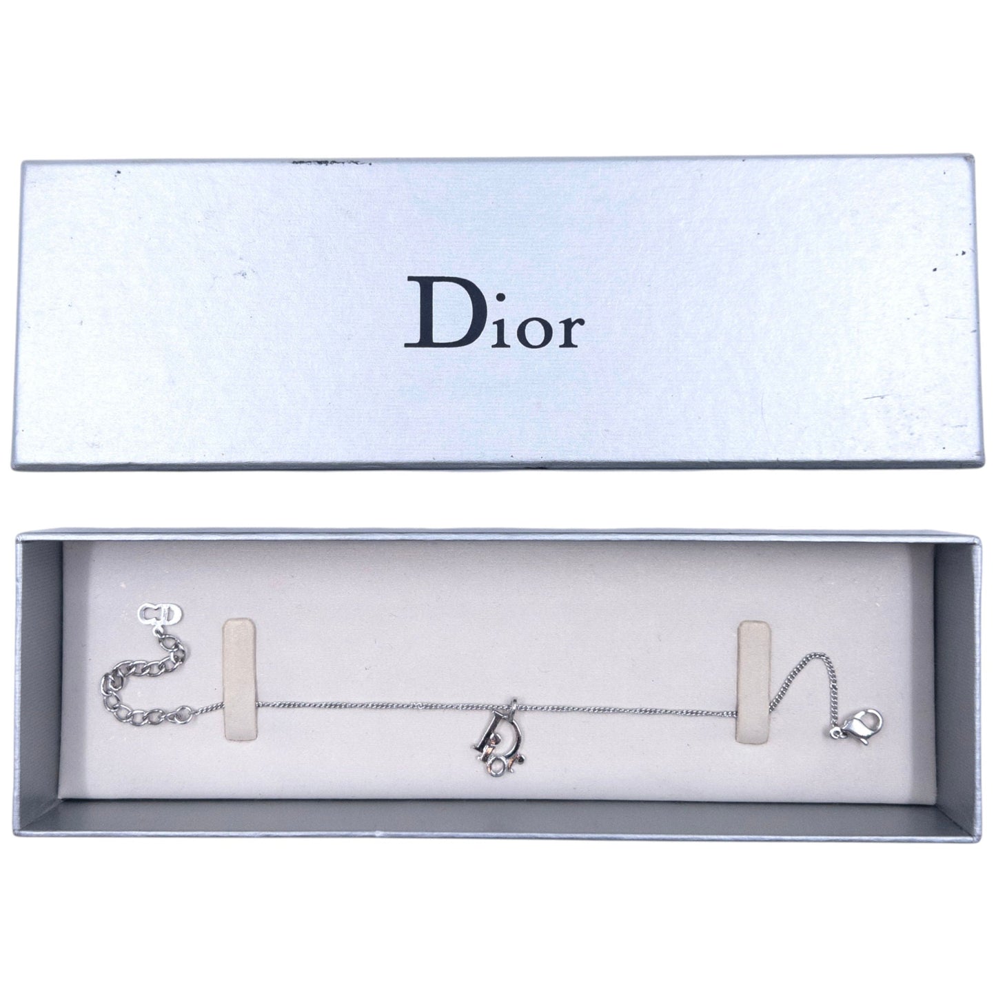 Vintage 2000s Dior Silver Logo Bracelet | O/S, Grey