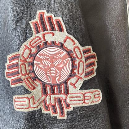 Avirex 'Spider Rock' Leather Varsity Jacket - S