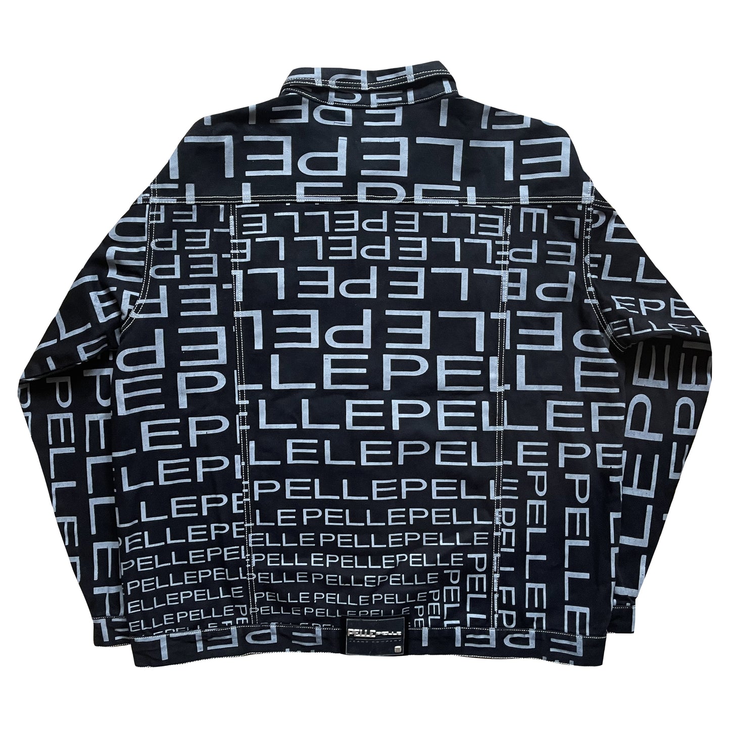 Pelle Pelle Script Full Print Denim Jacket - XL