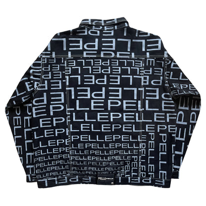 Pelle Pelle Script Full Print Denim Jacket - XL