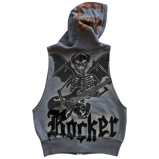 The Great China Wall 'Rocker' Sleeveless Hoodie - XS | XS, Grey