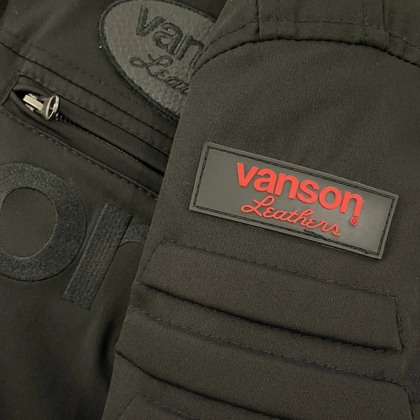 Vanson Leathers Triple Black Racing Jacket - L