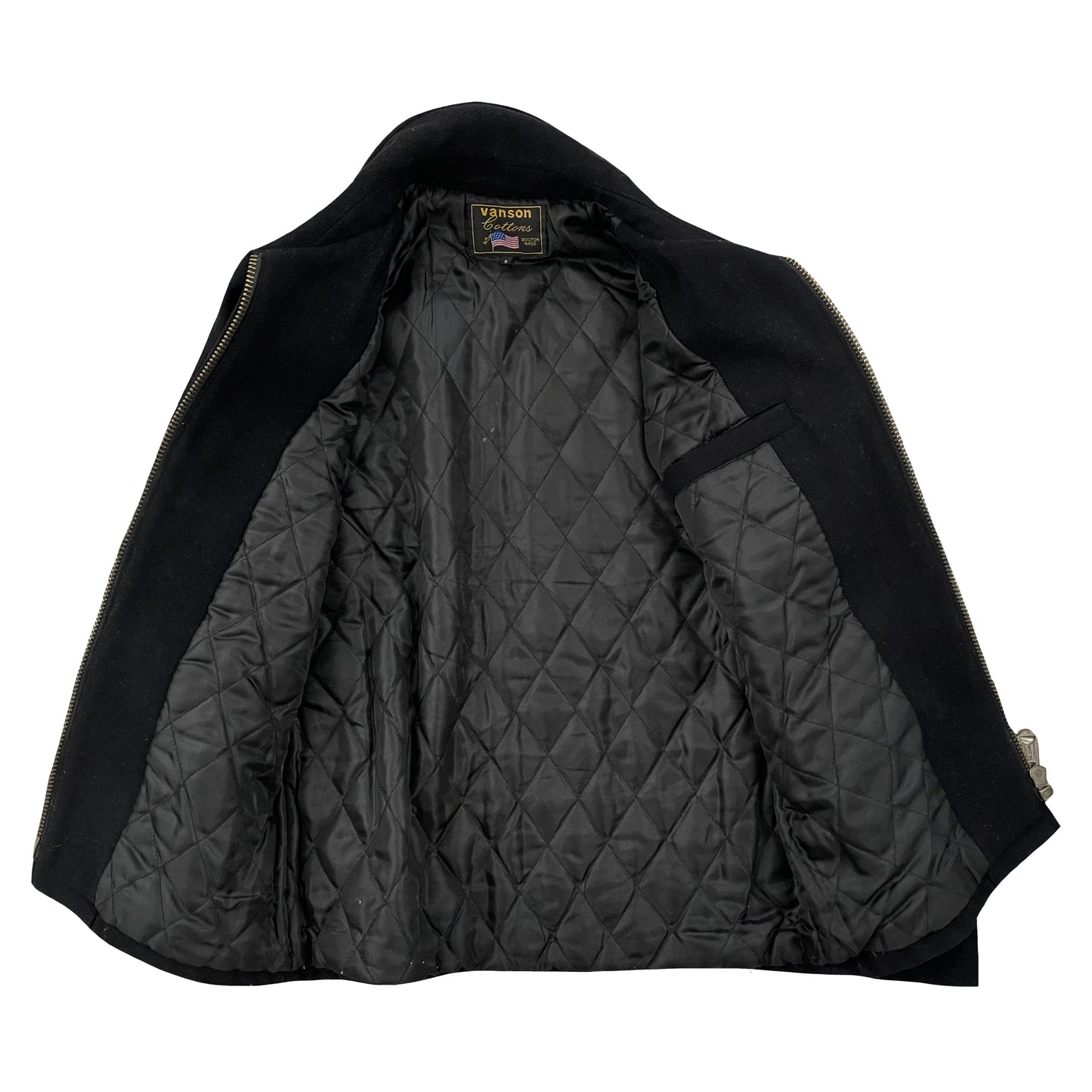 Vanson Leathers Wool Motorcycle Jacket - S | Small, Black