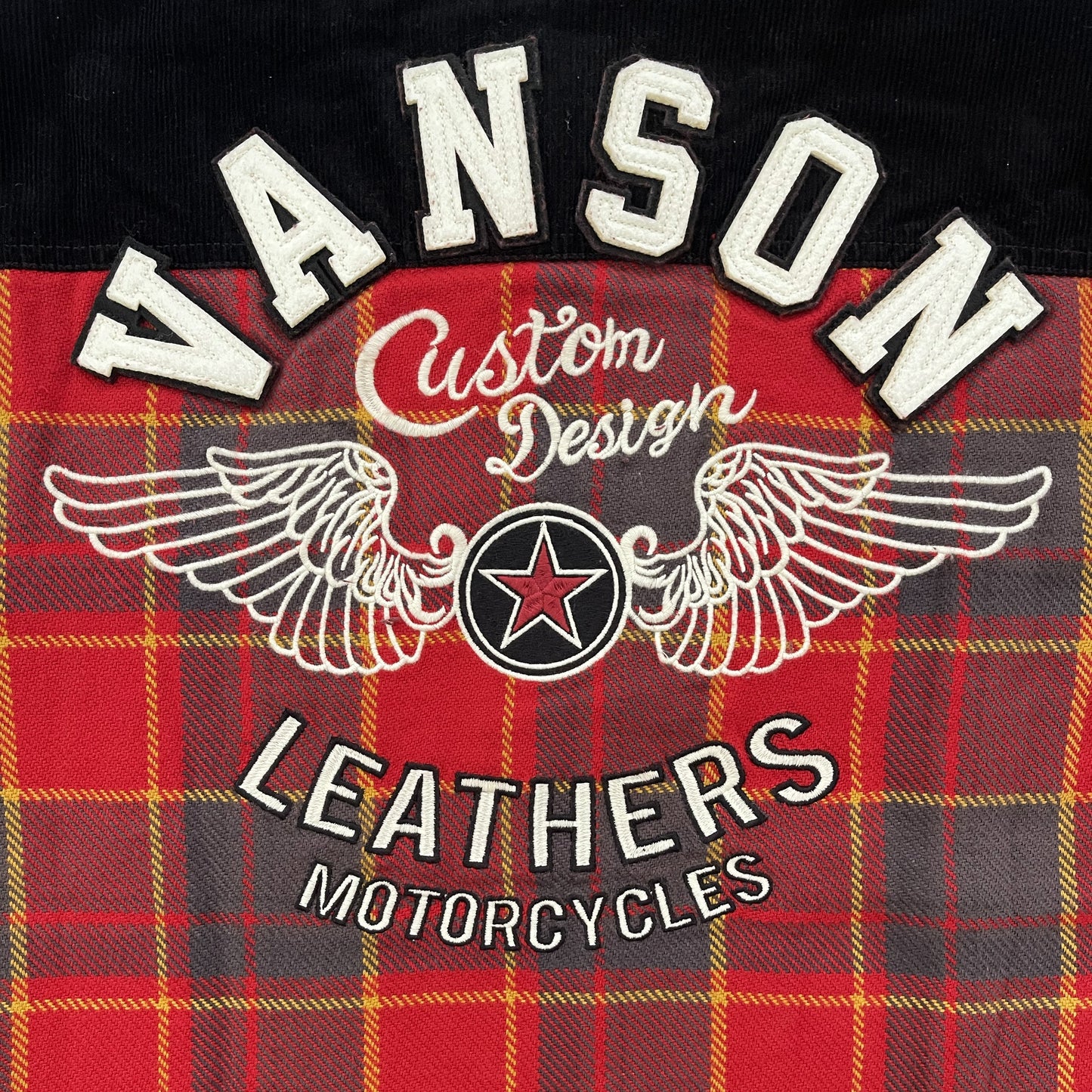 Vanson Leathers Plaid Check Shirt Jacket