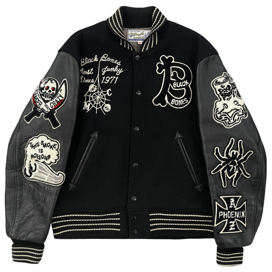 Whitesville Black Bones Varsity Jacket - L