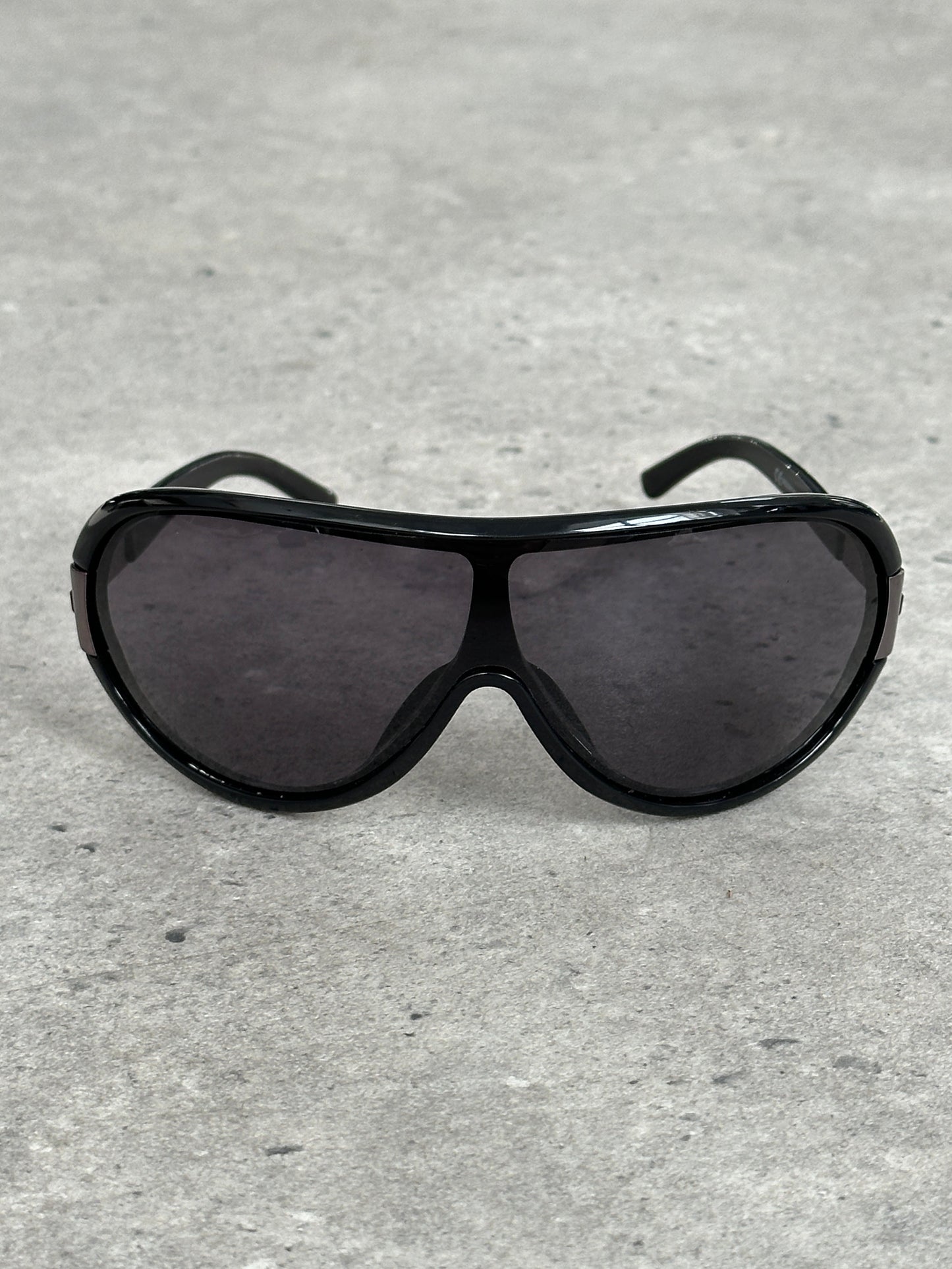 Valentino 2000s Crystal Bar Shield Logo Sunglasses