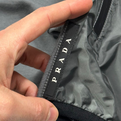 Prada 2019 Black Tab Nylon Panelled Track Jacket - M/L
