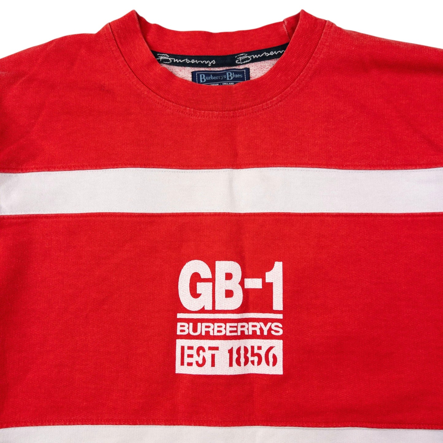 Vintage 90s Burberry Blues GB-1 Striped Sweatshirt Size XL | XL, Multicoloured