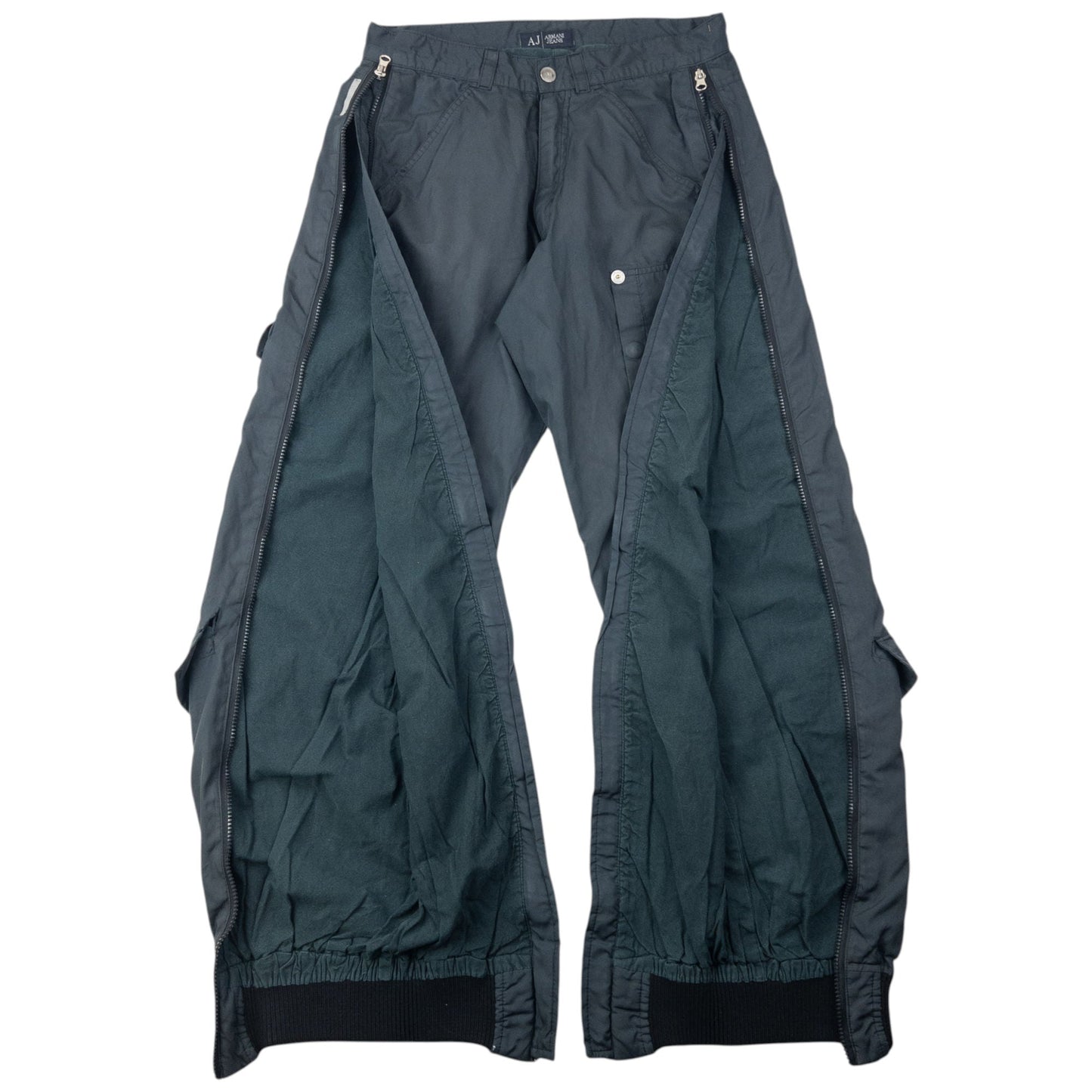Vintage 2000s Armani Jeans Full Zip Trousers Size W30 | W30, Grey