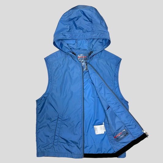 Prada Sport 2011 Powder Blue Nylon Windbreaker Gilet - IT48