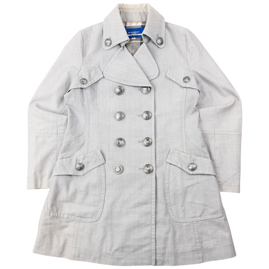 Vintage 2000s Burberry Blue Label Nova Check Lined Trench Jacket Womens Size M | Medium, Blue