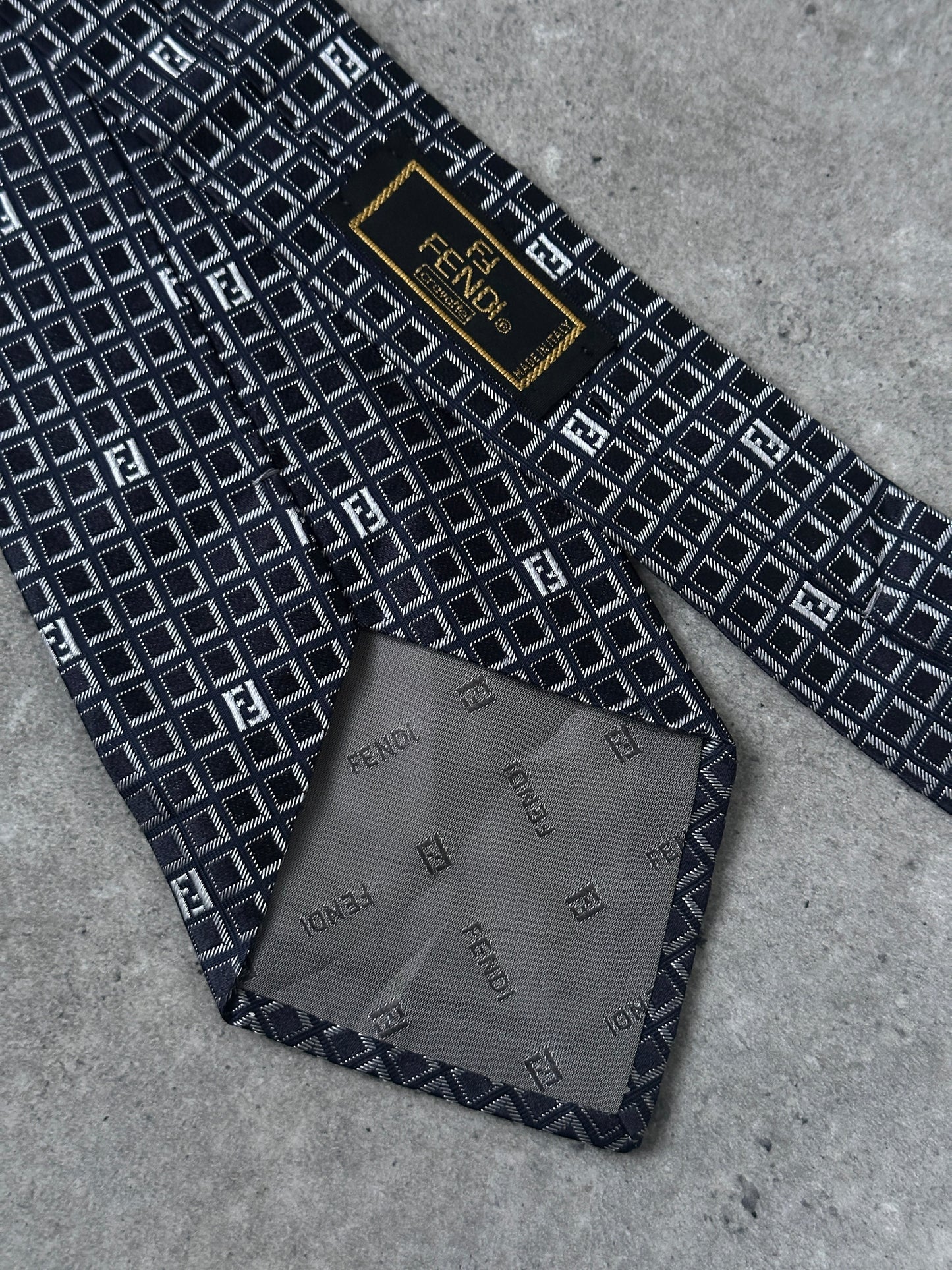 Fendi 1990s Pure Silk Monogram Tie