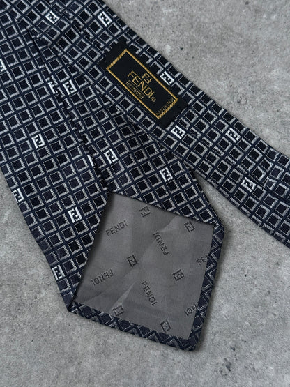 Fendi 1990s Pure Silk Monogram Tie
