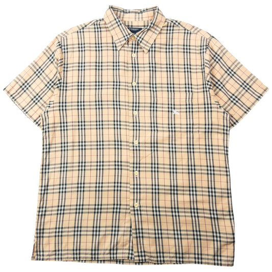 Vintage 2000s Burberry Nova Check Short Sleeve Button Up Shirt Size M | Medium, Beige