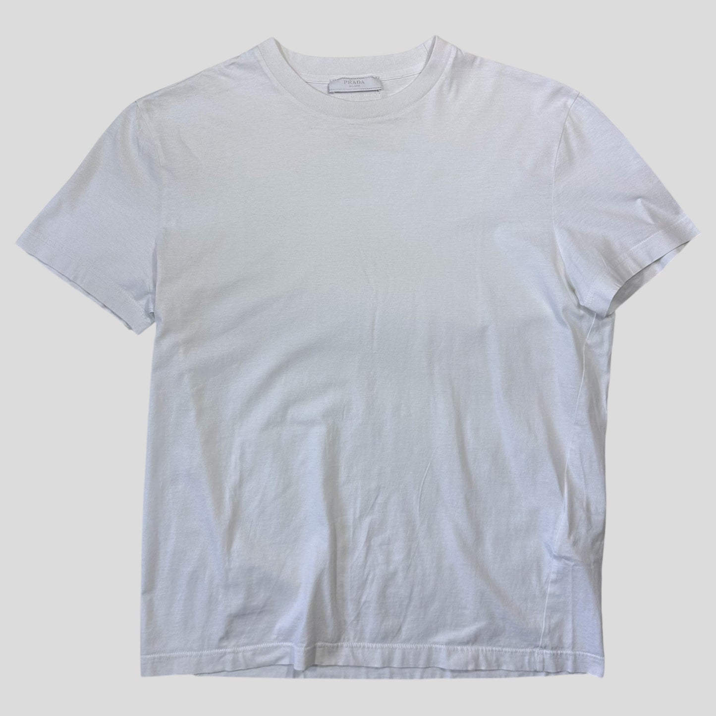 Prada 2019 Double Logo White Triangle T-shirt - M | Default Title, White