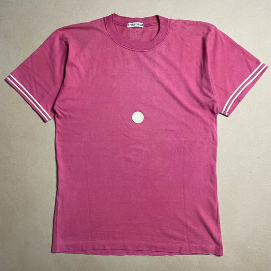 S/S 1988 Pink Rubber Concise Compass Logo T-shirt