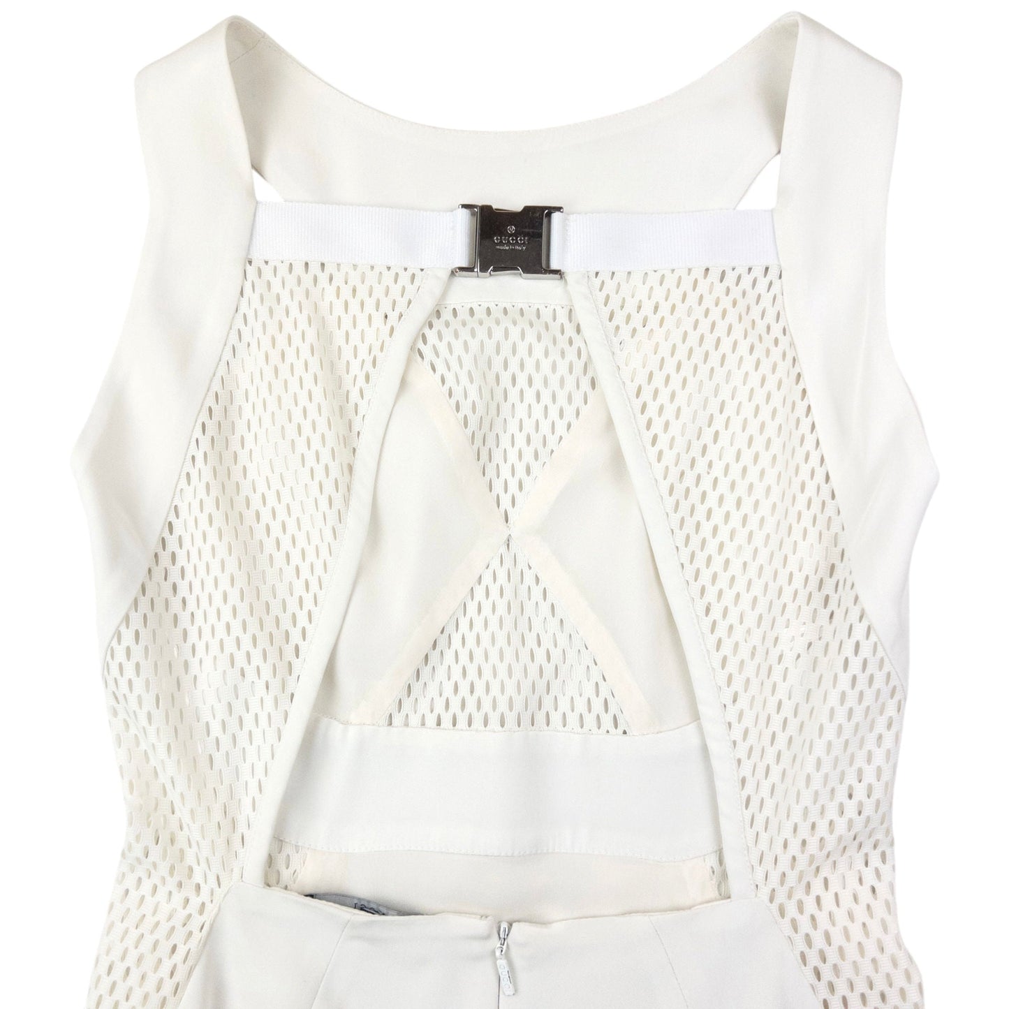Vintage 2000s Gucci By Tom Ford Mesh Panel Dress Womens Size S | Small, White