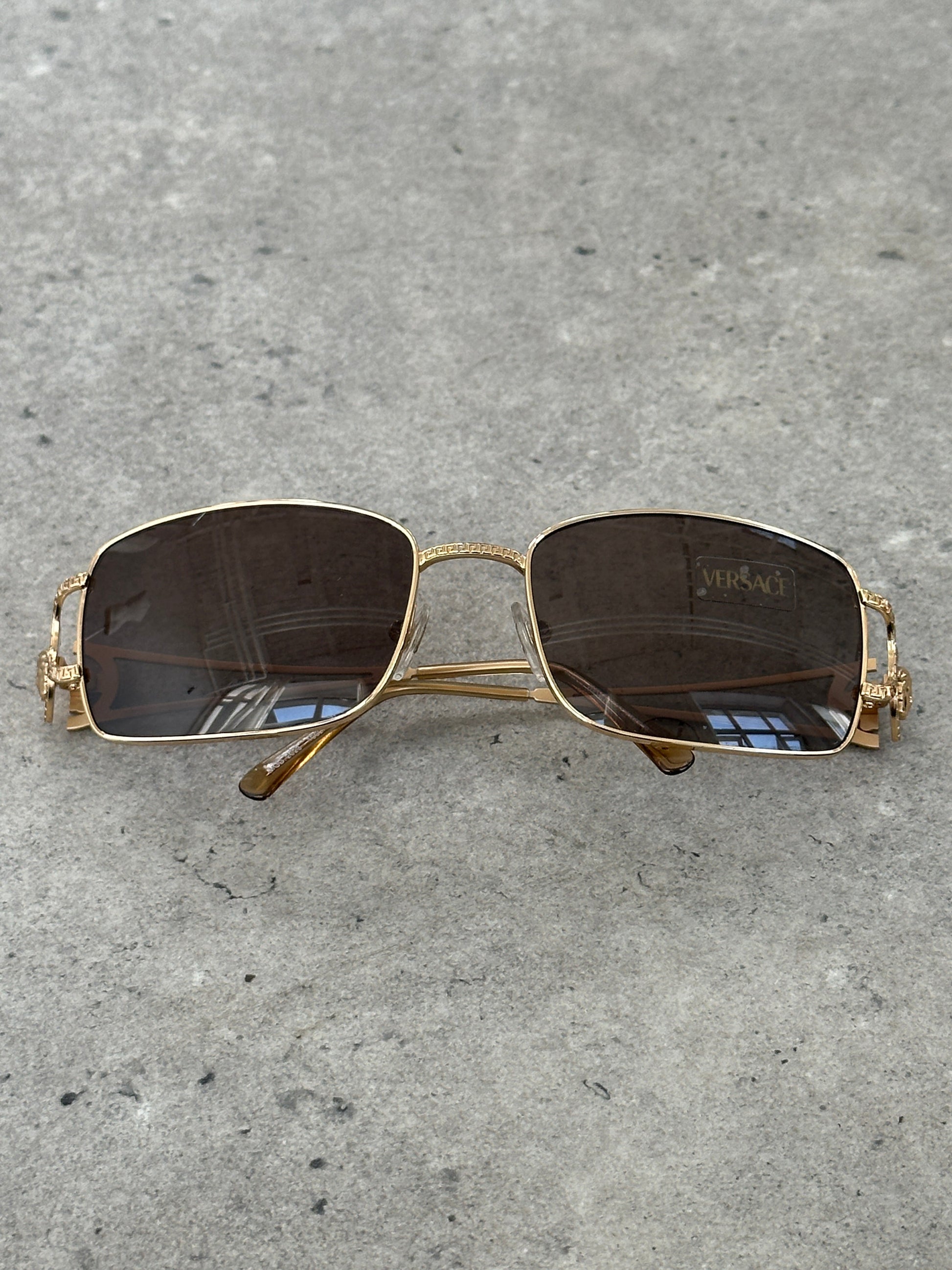 Versace 2000s Rectangular Medusa Logo Sunglasses