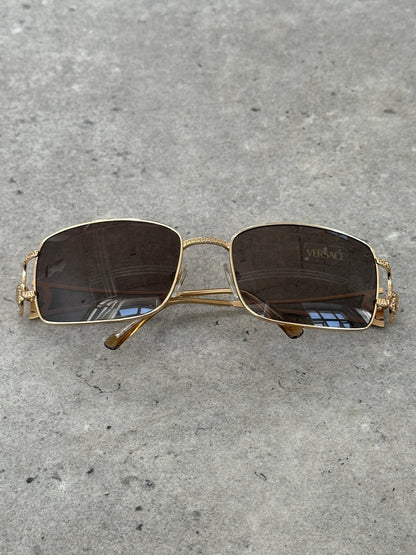 Versace 2000s Rectangular Medusa Logo Sunglasses