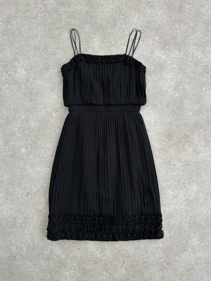Italian Vintage Pleated Midi Dress - M