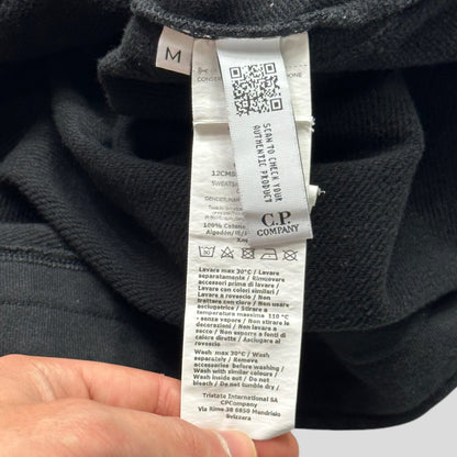 CP Company AW21 Nylon Panelled Lens Double Pocket Crewneck - M/L | Medium, Black