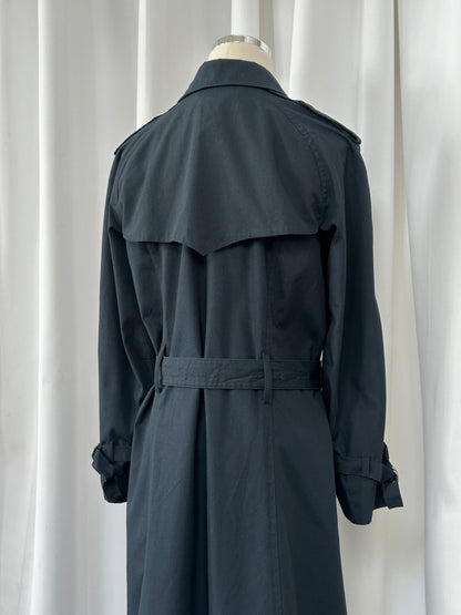 London Fog 1980s Double Breasted Cotton Trench Coat - S