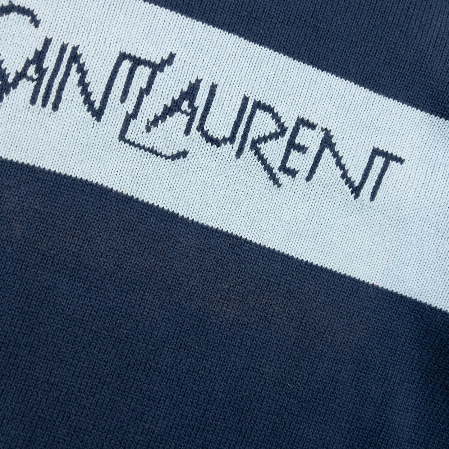Vintage 2000s YSL Yves Saint Laurent Knit Jumper Size L | Large, Blue