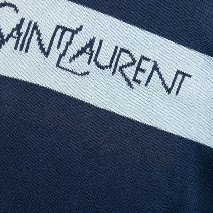 Vintage 2000s YSL Yves Saint Laurent Knit Jumper Size L | Large, Blue
