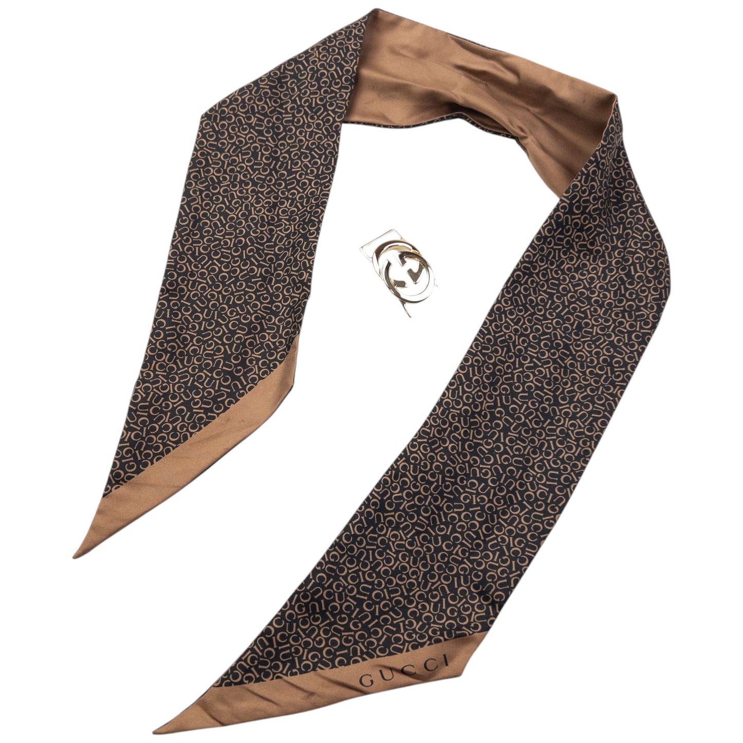 Vintage 2000s Gucci Monogram Silk Neck Scarf | O/S, Multicoloured