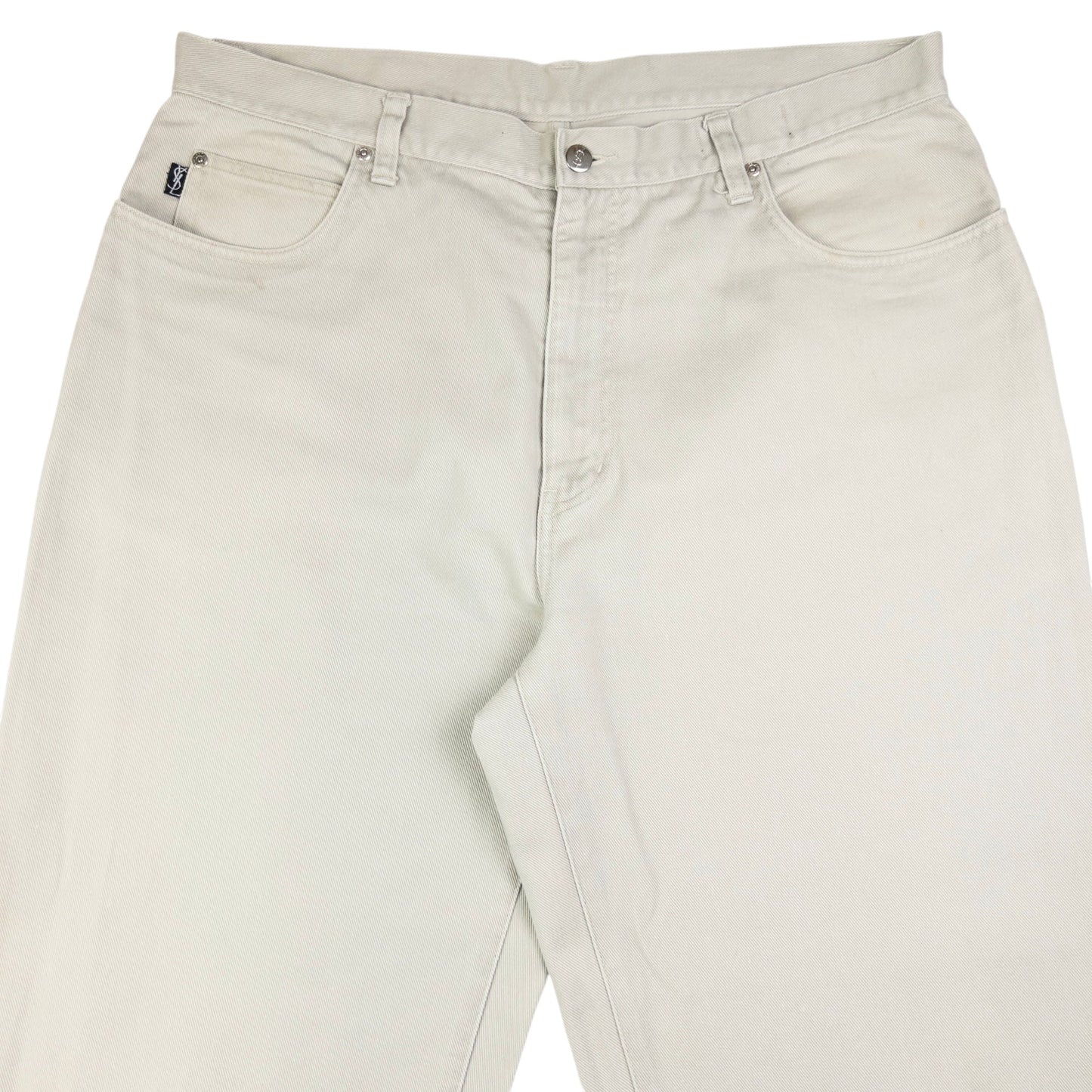 Vintage YSL Yves Saint Laurent Embossed Denim Jeans Size W37