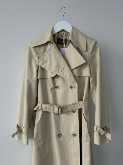 Vintage Cotton Double Breasted Belted Trench Coat - XS - Known Source