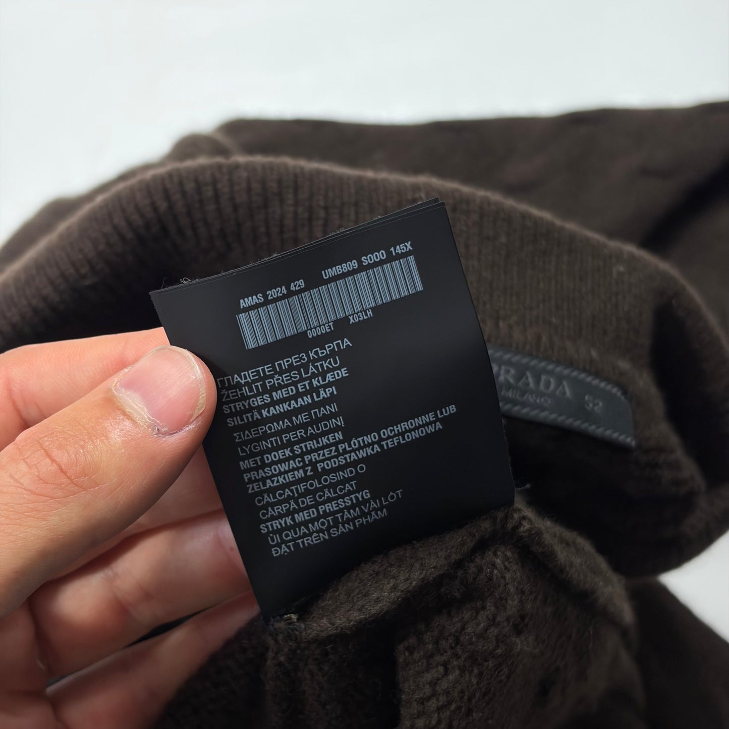Prada 2024 Triangle Logo Cashmere Collared Cable-knit - L/XL | O/S, Brown