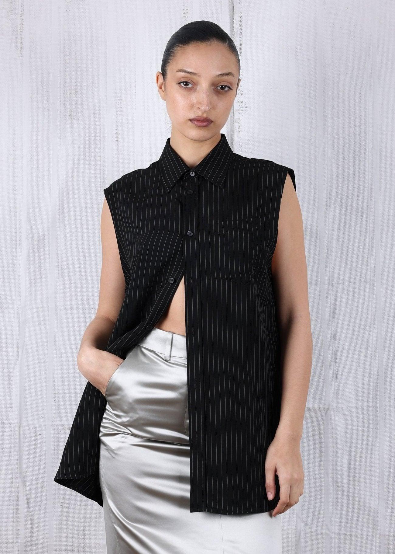 Alexander McQueen for Givenchy pinstripe tunic top - Known Source