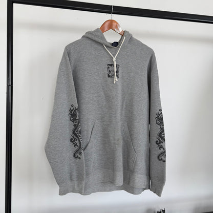 1990s stüssy distressed dragon hoodie | O/S, Grey