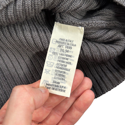 Armani Collezioni 00’s Merino Wool Shoulder Zip Jumper L | Large, Grey