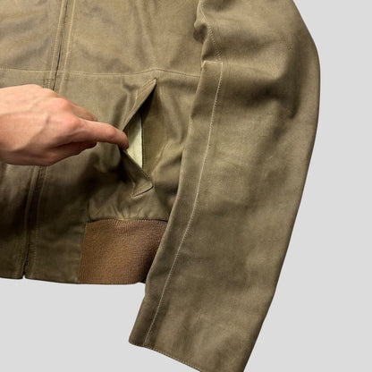 Miu Miu 00’s Suede Leather Cropped Work Jacket - IT50 (M/L) | Default Title, Multicoloured