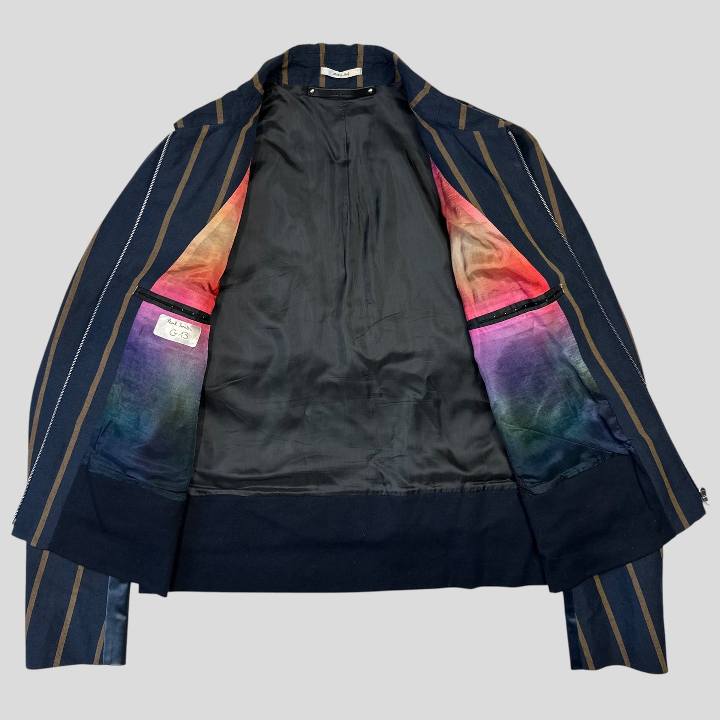 Paul Smith 2021 Runway SAMPLE Striped Panelled Blouson Jacket - S | Default Title, Navy