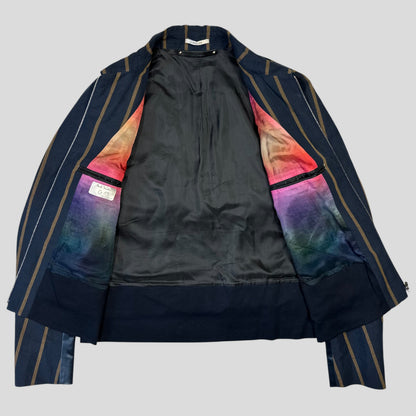 Paul Smith 2021 Runway SAMPLE Striped Panelled Blouson Jacket - S | Default Title, Navy