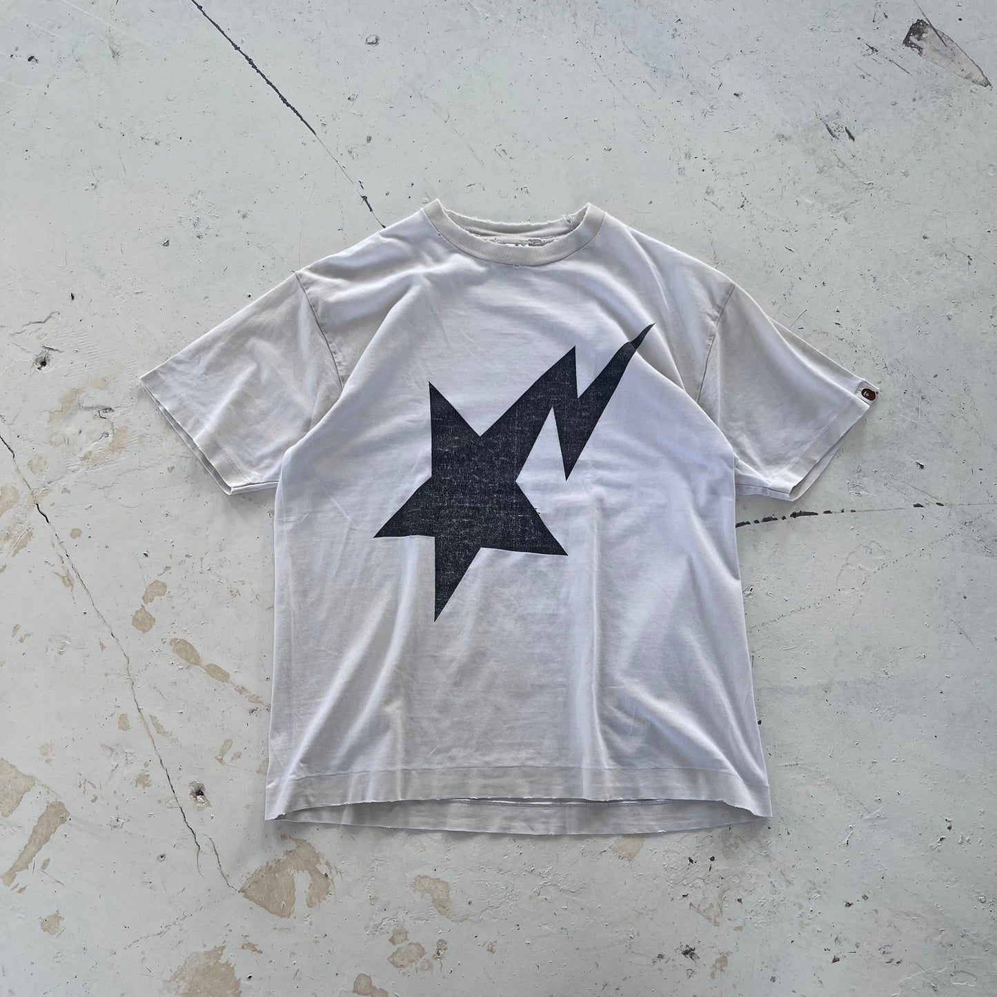 2000s thrashed bape tee | White, White