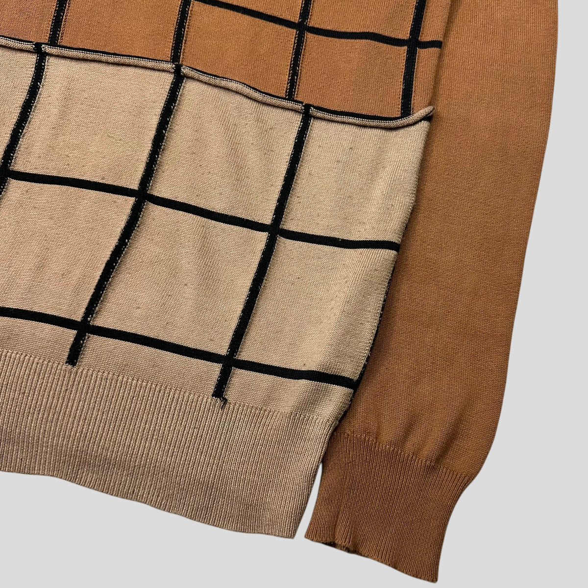 Comme Des Garçons Homme Plus 2002 Reconstructed Grid Knit - L (M) | Medium, Brown