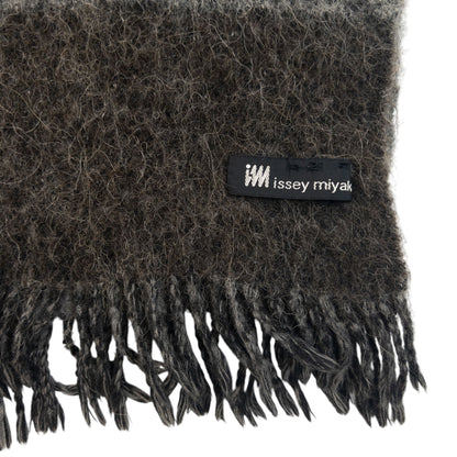 Vintage 2000s Issey Miyake Striped Wool Tassel Scarf | O/S, Brown
