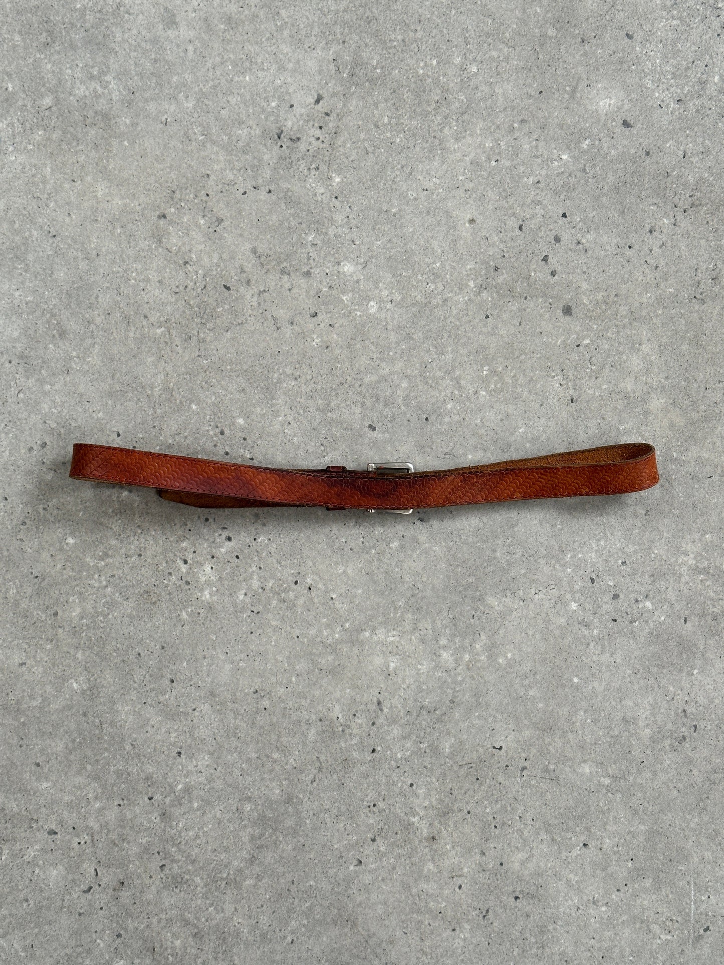 French Vintage 1990s Slim Leather Belt - W29-35