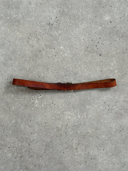 French Vintage 1990s Slim Leather Belt - W29-35