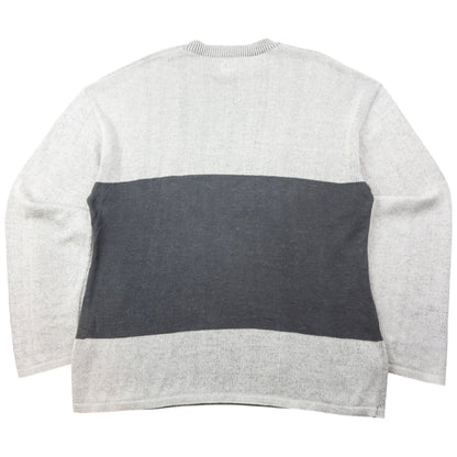 Vintage 90s Armani Jeans Lightweight Knit Jumper Size L | Large, Grey